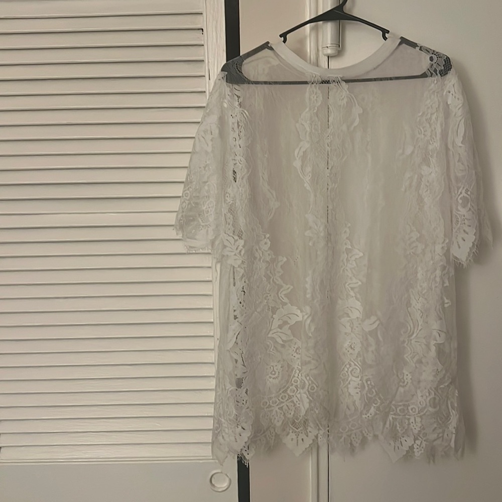 White bathing suit cover up